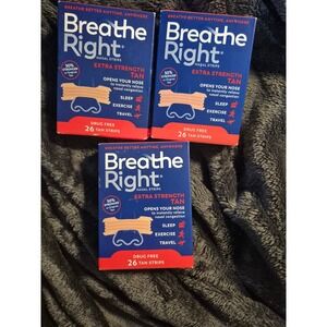 Breathe Right Nasal Strips Extra Strength Tan 26 Count 3 Boxes
